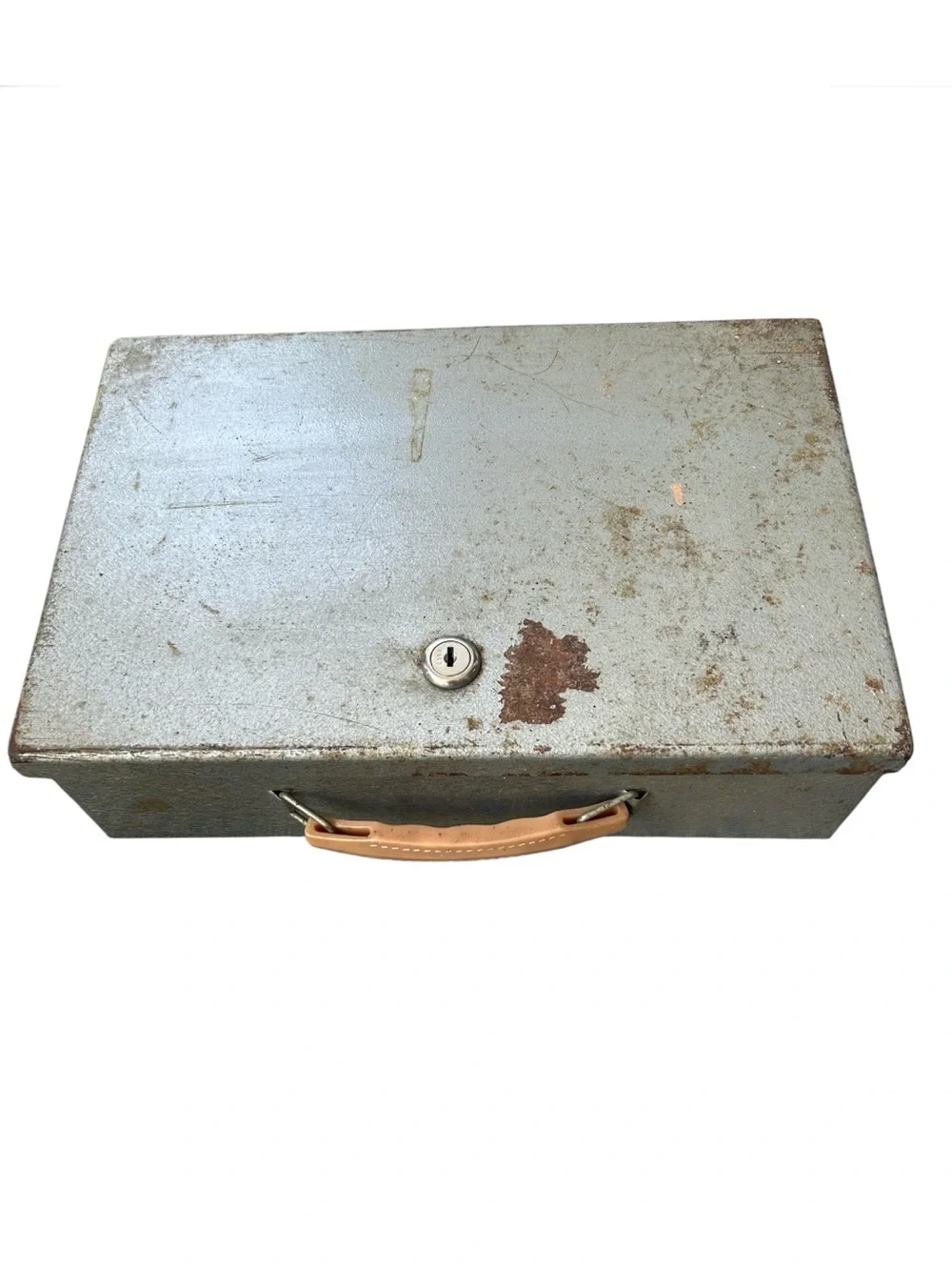 Old Vintage Metal Lock Box